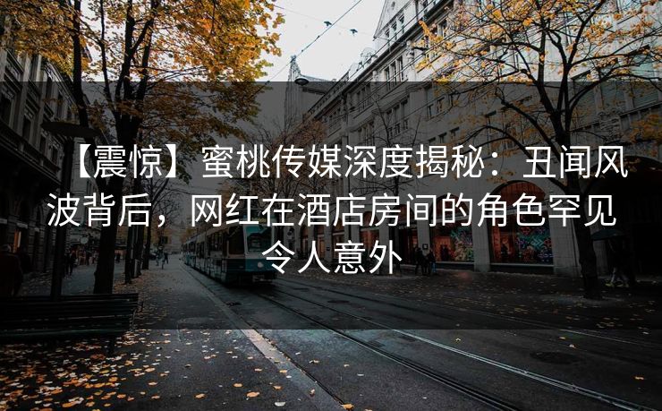 【震惊】蜜桃传媒深度揭秘：丑闻风波背后，网红在酒店房间的角色罕见令人意外